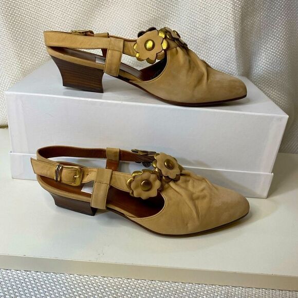 RARE Vintage André Courrèges starategia mule sling backs sandals size 36  5 USA - Picture 3 of 10